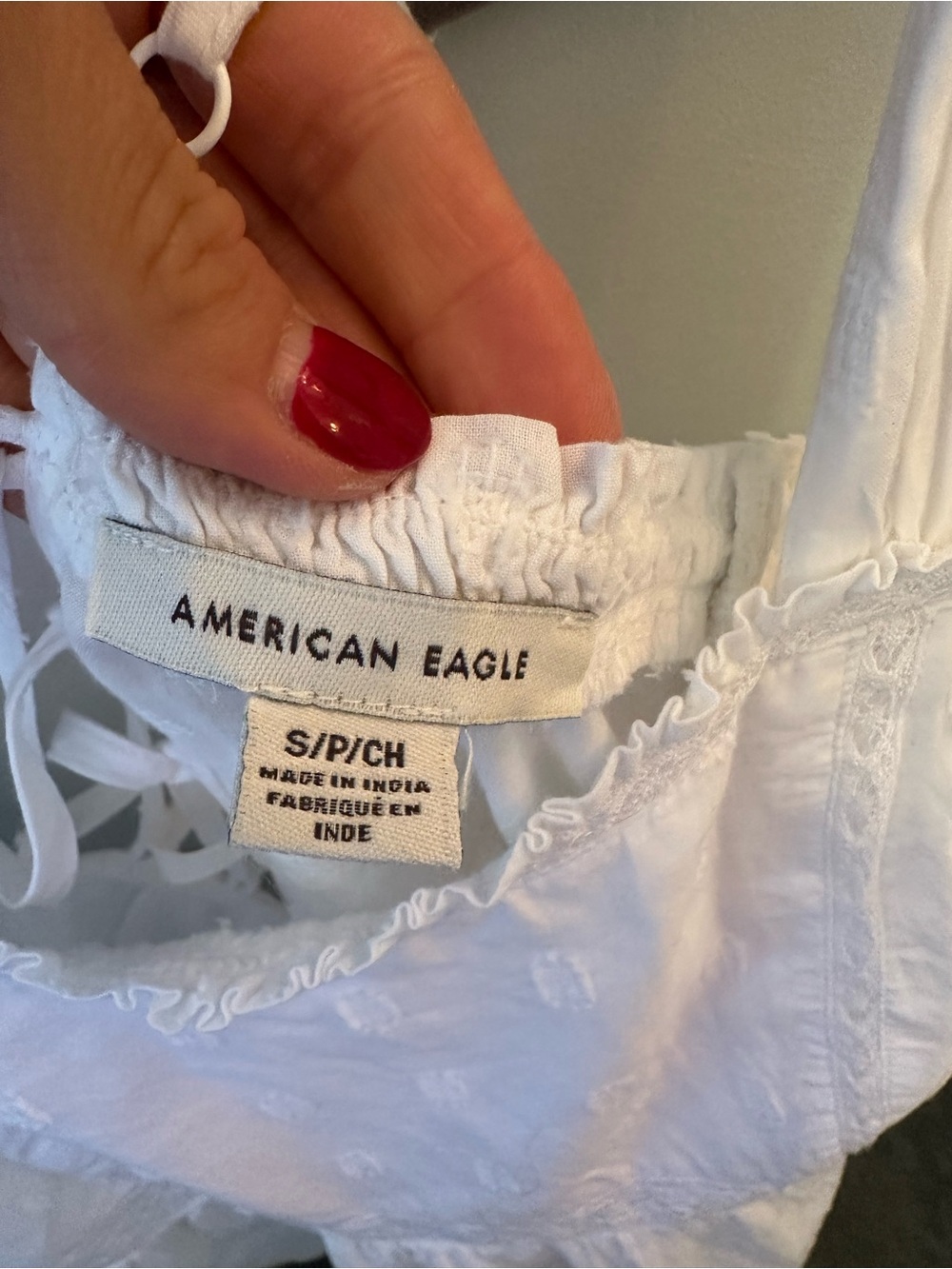 American Eagle White Eyelet Ruffle Dress - Picture 3 of 7
